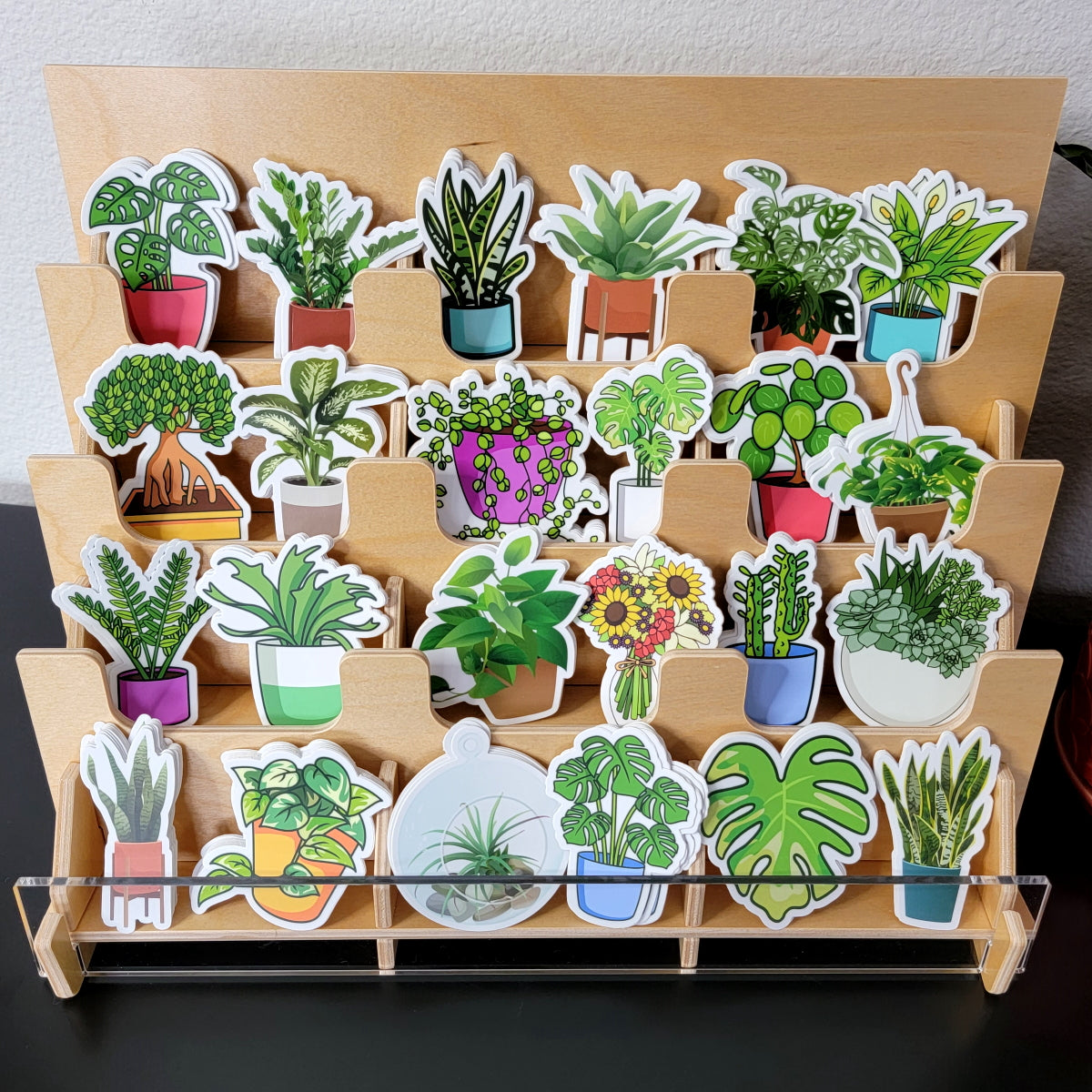 120 Sticker Starter Pack w/PREMIUM Display – Wholesale Plant Stickers